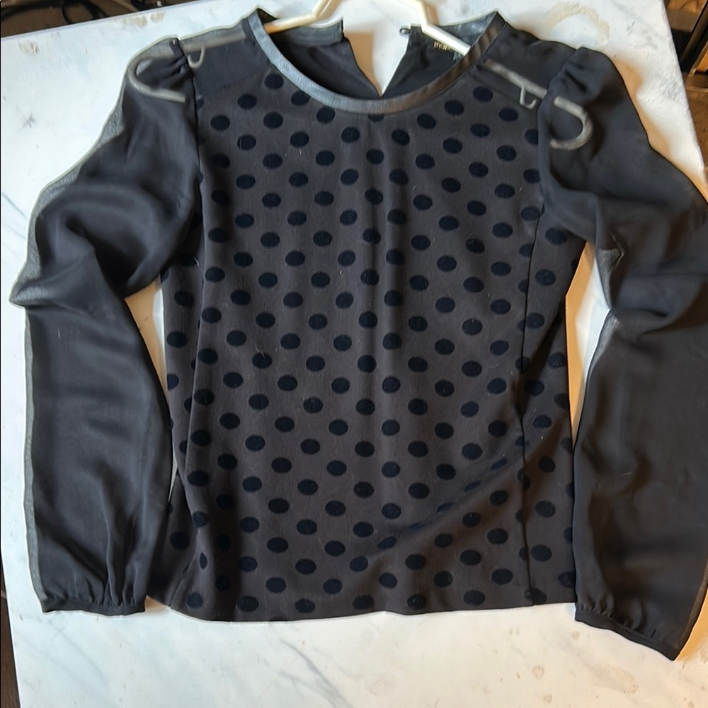 Maje Black Fitted Cut Out Blouse